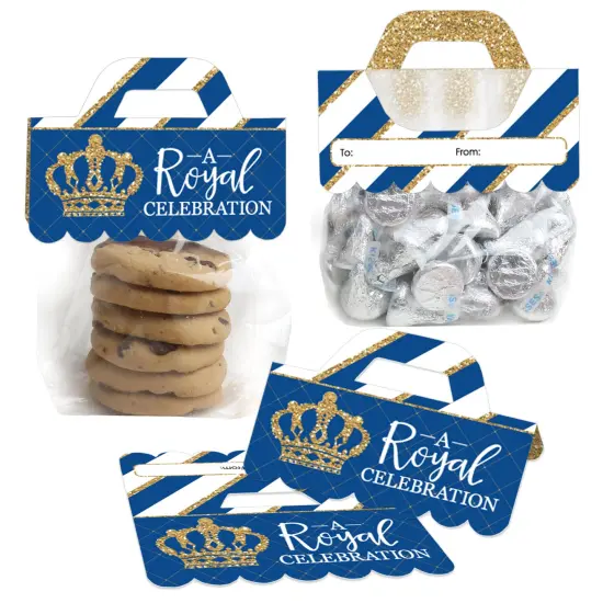Big Dot of Happiness Royal Prince Charming - DIY Baby Shower or Birthday Party Clear Goodie Favor Bag Labels - Candy Bags with Toppers - Set of 24 {1}