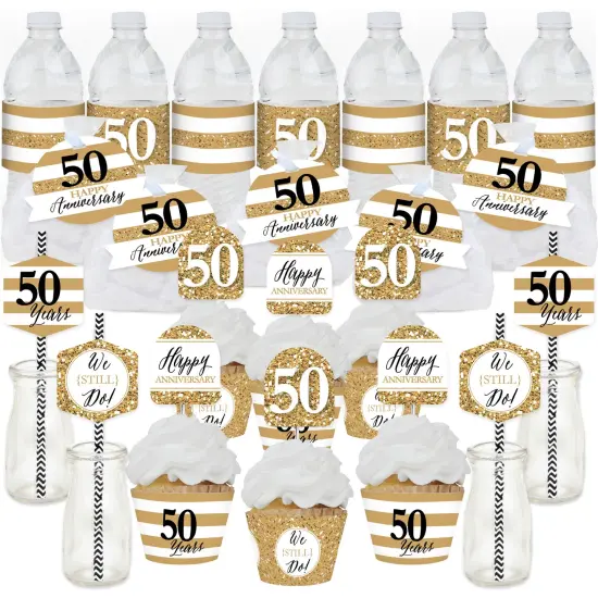 Big Dot of Happiness We Still Do - 50th Wedding Anniversary - Anniversary Party Favors and Cupcake Kit - Fabulous Favor Party Pack - 100 Pieces {1}