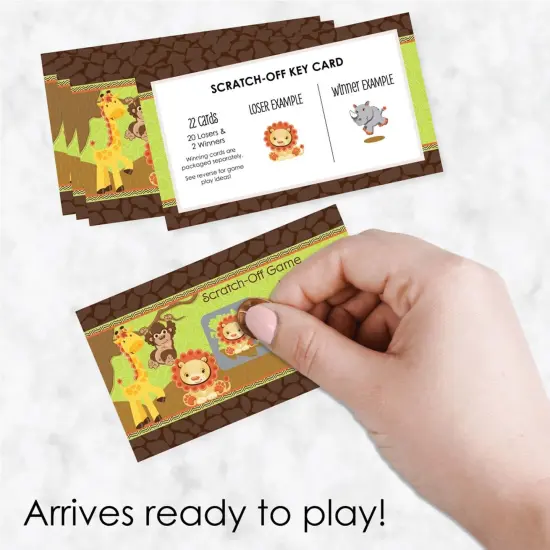 Big Dot of Happiness Funfari - Fun Safari Jungle - Baby Shower or Birthday Party Game Scratch Off Cards - 22 Count {3}