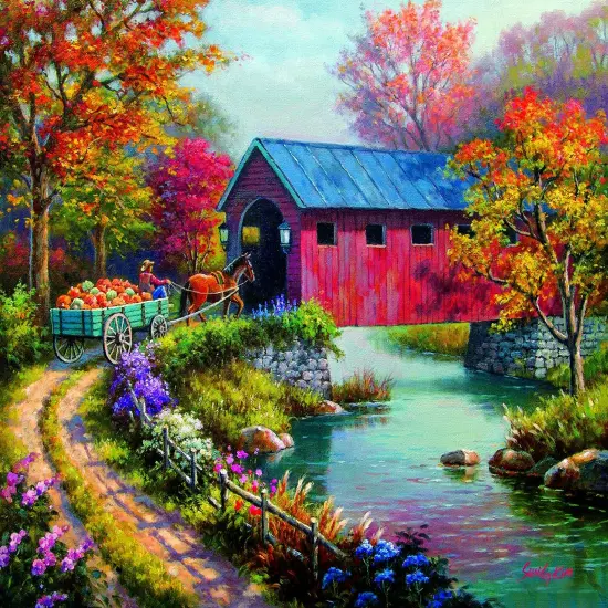 Sunsout Pumpkin Harvest 300 pc Halloween Jigsaw Puzzle 41776 {1}