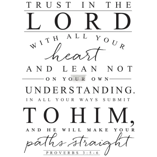Redesign Decor Transfers Trust In The Lord 24"x32" 655350646837 {1}