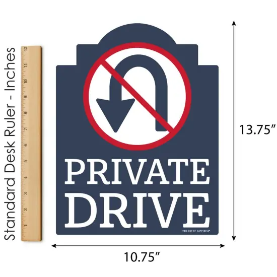 Big Dot of Happiness Private Drive - Outdoor Lawn Sign - Driveway Yard Sign - 1 Piece {6}