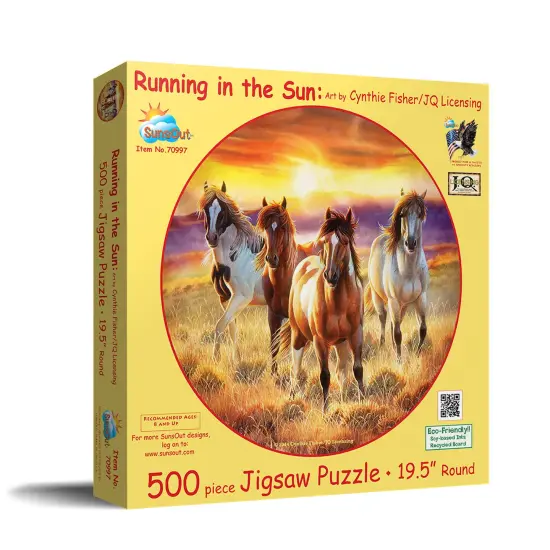 Sunsout Running in the sun 500 pc Round Jigsaw Puzzle 70997 {3}