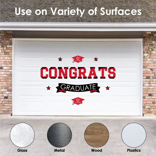 Big Dot of Happiness Red Graduation Party Photo Backdrop - Wall Decals {3}