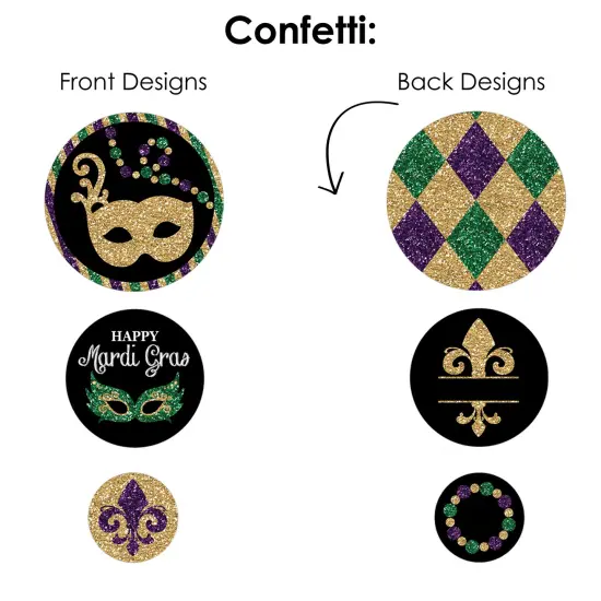 Big Dot of Happiness Mardi Gras - Masquerade Party Decor and Confetti - Terrific Table Centerpiece Kit - Set of 30 {7}