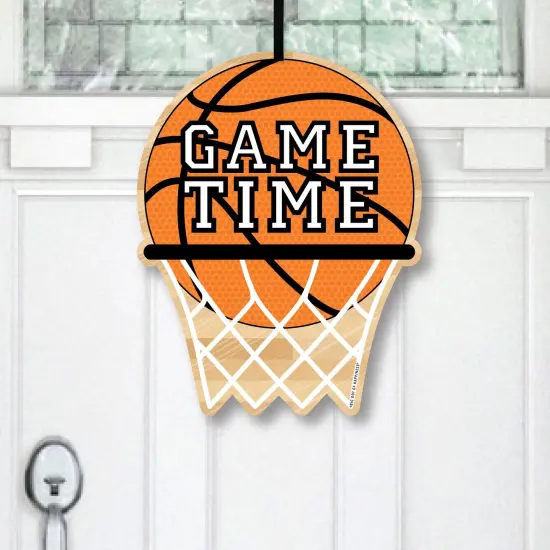 Big Dot of Happiness Nothin' But Net - Basketball - Hanging Porch Baby Shower or Birthday Party Outdoor Decorations - Front Door Decor - 1 Piece Sign {1}