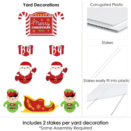 Big Dot of Happiness Jolly Santa Claus - Merry Christmas Yard Sign and Outdoor Lawn Decorations - Christmas Yard Signs - Set of 8 {6}