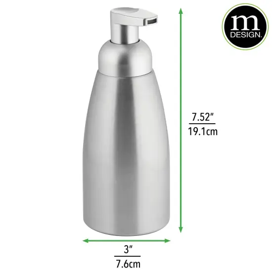 mDesign Aluminum Foaming Soap Dispenser Pump Bottle {3}