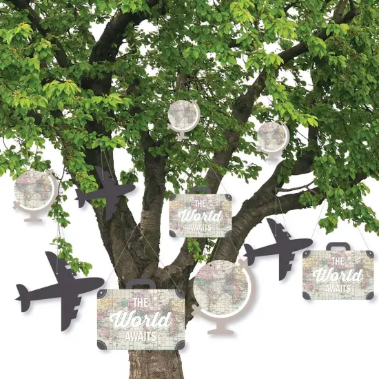 Big Dot of Happiness Hanging World Awaits - Outdoor Hanging Decor - Travel Themed Party Decorations - 10 Pieces {3}