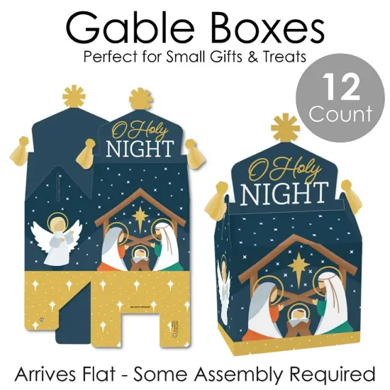 Big Dot of Happiness Holy Nativity - Treat Box Party Favors - Manger Scene Religious Christmas Goodie Gable Boxes - Set of 12 {7}