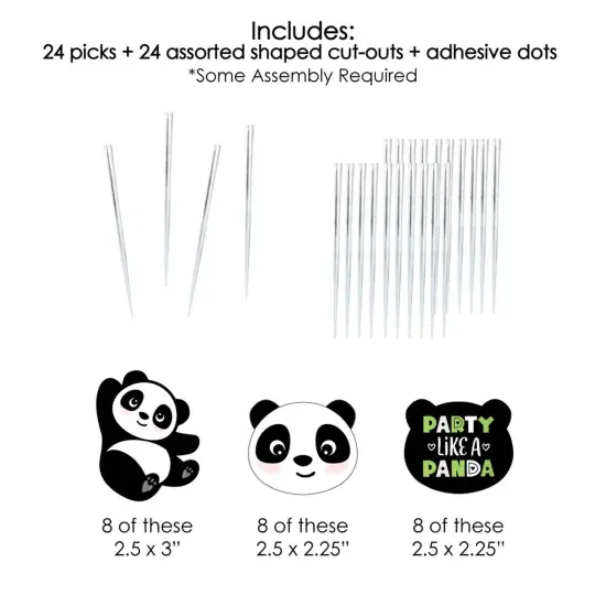 Big Dot of Happiness Party Like a Panda Bear - Dessert Cupcake Toppers - Baby Shower or Birthday Party Clear Treat Picks - Set of 24 {7}