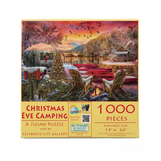 Sunsout Christmas Eve Camping 1000 pc Christmas Jigsaw Puzzle 30141 {4}