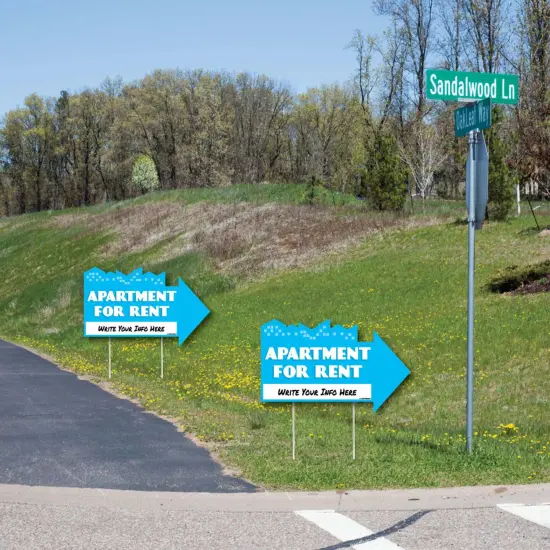 Big Dot of Happiness Apartment for Rent - Yard Sign with Stakes - Double Sided Outdoor Lawn Sign - Set of 3 {3}