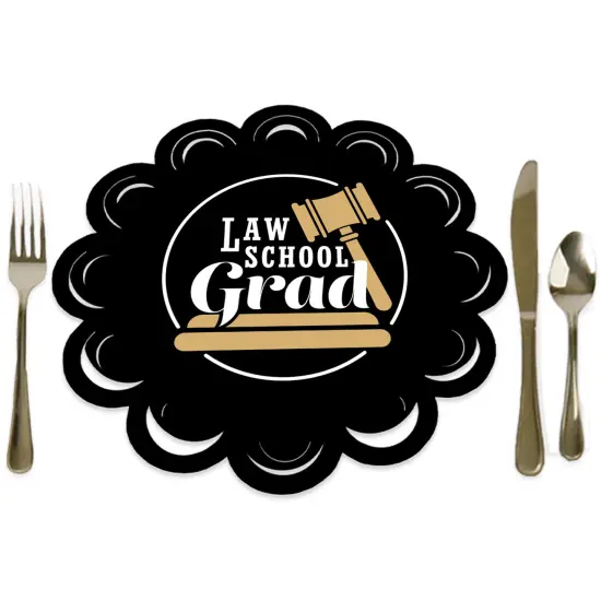 Big Dot of Happiness Law School Grad - Future Lawyer Graduation Party Round Table Decorations - Paper Chargers - Place Setting For 12 {1}