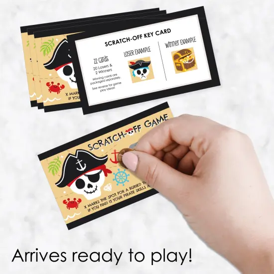 Big Dot of Happiness Pirate Ship Adventures - Skull Birthday Party Game Scratch Off Cards - 22 Count {3}