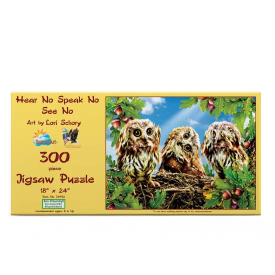 Sunsout Hear No Speak No See No 300 pc Jigsaw Puzzle 34992 {4}