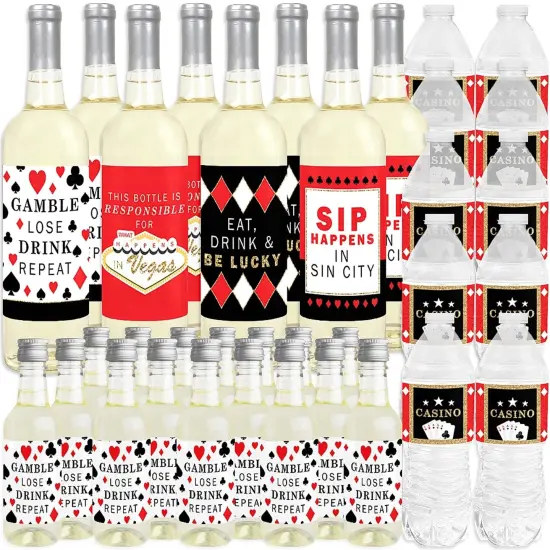 Big Dot of Happiness Las Vegas - Casino Party Decorations - Beverage Bar Kit - 34 Pieces {3}