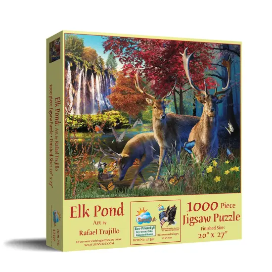 Sunsout Elk Pond 1000 pc Jigsaw Puzzle 42330 {3}