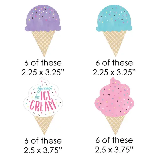 Big Dot of Happiness Scoop Up the Fun - Ice Cream - Paper Straw Decor - Sprinkles Party Striped Decorative Straws - Set of 24 {3}
