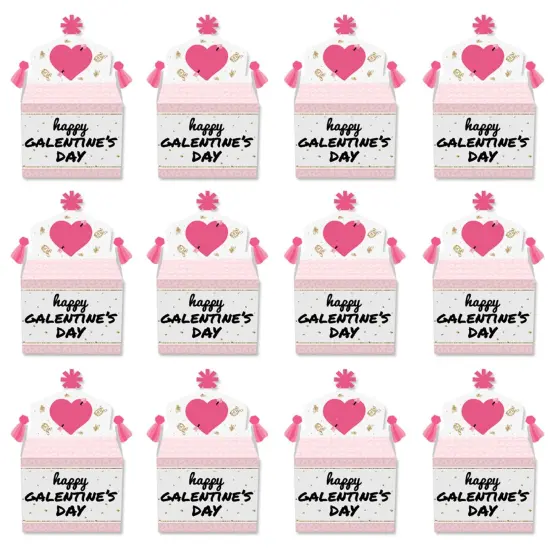 Big Dot of Happiness Be My Galentine - Treat Box Party Favors - Galentine's and Valentine's Day Party Goodie Gable Boxes - Set of 12 {6}