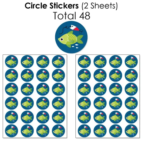 Big Dot of Happiness Let's Go Fishing - Fish Themed Birthday Party or Baby Shower Candy Favor Sticker Kit - 304 Pieces {7}