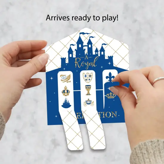 Big Dot of Happiness Royal Prince Charming - Baby Shower or Birthday Party Game Pickle Cards - Pull Tabs 3-in-a-Row - Set of 12 {3}