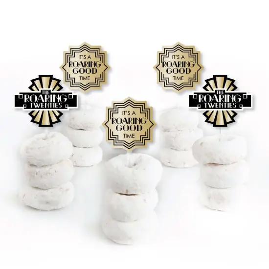 Big Dot of Happiness Roaring 20's - Dessert Cupcake Toppers - 1920s Art Deco Jazz Party Clear Treat Picks - Set of 24 {3}