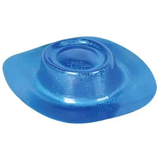 New Adults Childs Blue Metallic Plastic Cowboy Costume Accessory Hat {1}