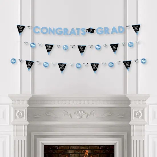 Big Dot of Happiness Light Blue Grad - Best is Yet to Come -Grad Party Letter Banner Decor - 36 Banner Cutouts and Congrats Grad Banner Letters {4}