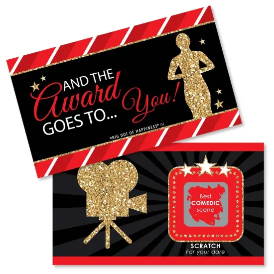 Big Dot of Happiness Red Carpet - Movie Night Party Game Award Scratch Off Cards - 22 Count {1}
