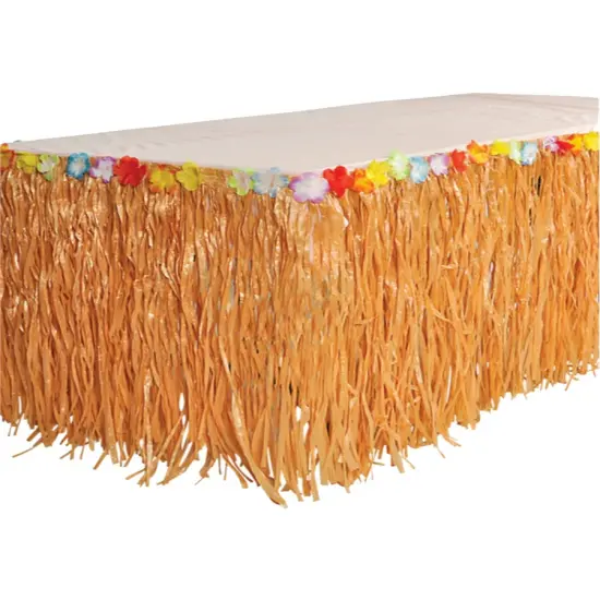 Hawaiian Luau Artificial Flower Grass Table Skirt Party Decoration {1}