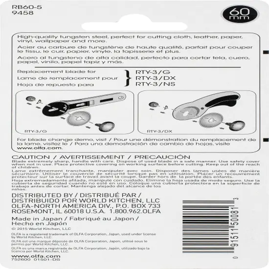 OLFA Rotary Blade 60mm 5/Pkg {3}