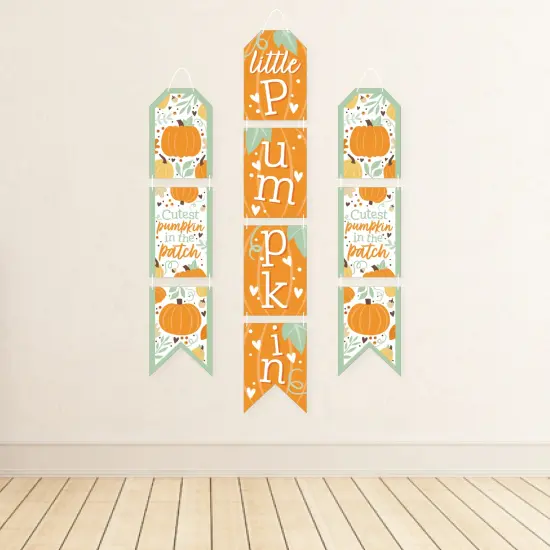 Big Dot of Happiness Little Pumpkin - Hanging Vertical Paper Door Banners - Fall Birthday Party or Baby Shower Wall Decoration Kit - Indoor Door Decor {4}