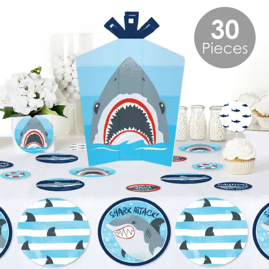 Big Dot of Happiness Shark Zone - Jawsome Shark Party or Birthday Party Decor and Confetti - Terrific Table Centerpiece Kit - Set of 30 {3}