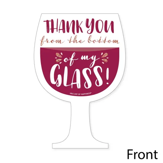 Big Dot of Happiness But First, Wine - Shaped Thank You Cards - Wine Tasting Party Thank You Note Cards with Envelopes - Set of 12 {4}