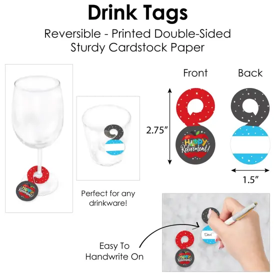 Big Dot of Happiness Teacher Retirement - Happy Retirement Party Paper Charger and Table Decorations - Chargerific Kit - Place Setting for 8 {7}