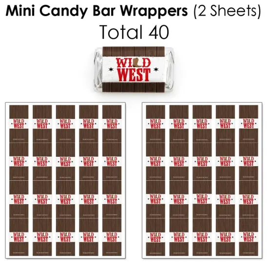 Big Dot of Happiness Western Hoedown - Wild West Cowboy Party Candy Favor Sticker Kit - 304 Pieces {4}