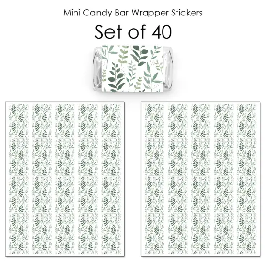 Big Dot of Happiness Boho Botanical - Mini Candy Bar Wrapper Stickers - Greenery Party Small Favors - 40 Count {4}