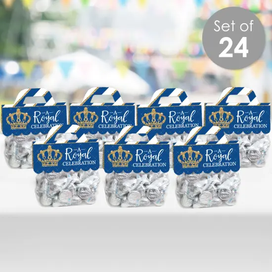 Big Dot of Happiness Royal Prince Charming - DIY Baby Shower or Birthday Party Clear Goodie Favor Bag Labels - Candy Bags with Toppers - Set of 24 {3}