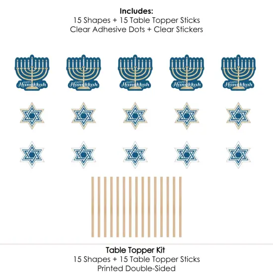 Big Dot of Happiness Happy Hanukkah - Chanukah Party Centerpiece Sticks - Table Toppers - Set of 15 {7}