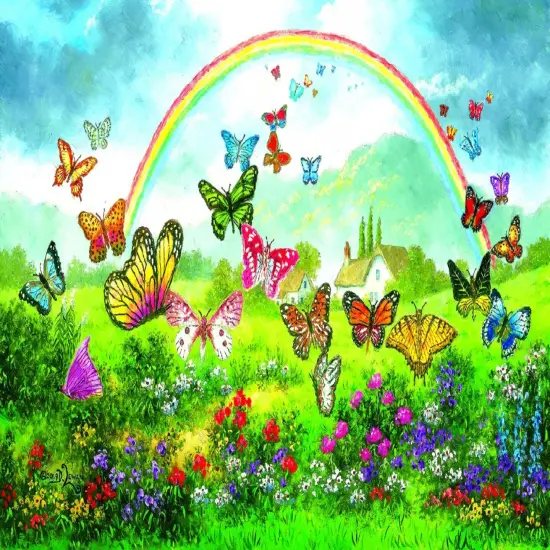 Sunsout Butterfly Holiday 550 pc Jigsaw Puzzle 48317 {1}