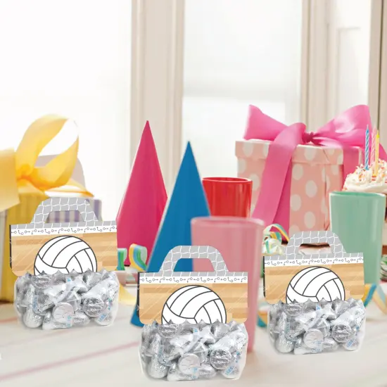 Big Dot of Happiness Bump, Set, Spike Volleyball DIY Baby Shower or Birthday Party Clear Goodie Favor Bag Labels Candy Bags with Toppers Set of 24 {7}
