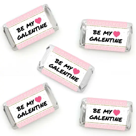 Big Dot of Happiness Be My Galentine - Mini Candy Bar Wrapper Stickers - Galentine&rsquo;s and Valentine&rsquo;s Day Party Small Favors - 40 Count {1}