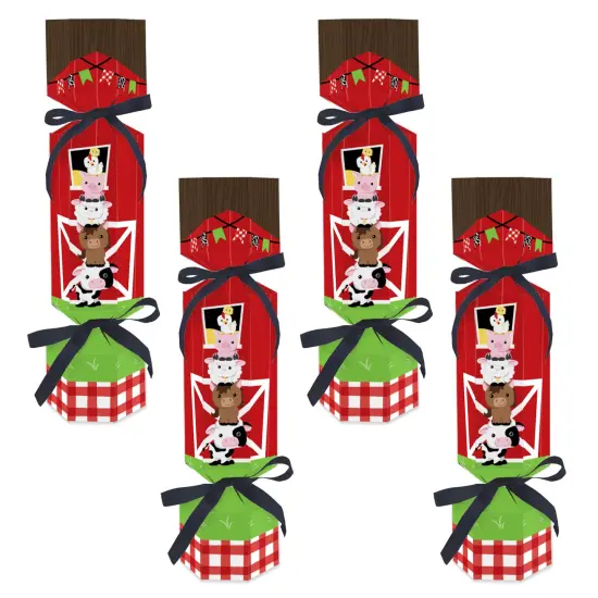 Big Dot of Happiness Farm Animals - No Snap Barnyard Baby Shower or Birthday Party Table Favors - DIY Cracker Boxes - Set of 12 {1}