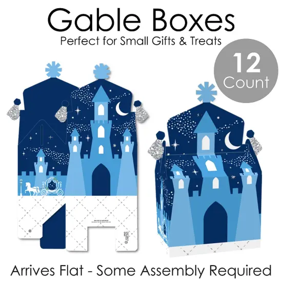 Big Dot of Happiness Fairy Tale Fantasy - Treat Box Party Favors - Royal Prince and Princess Party Goodie Gable Boxes - Set of 12 {7}