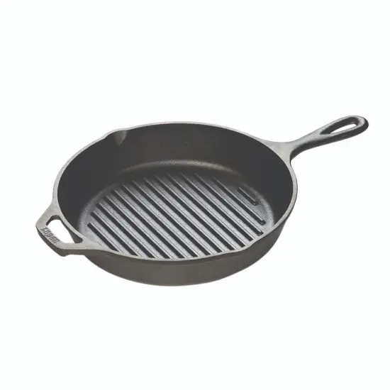 Lodge Logic Pre Seasoned Cast Iron Ribbed Grill Pan 10.25 x 2 in {1}