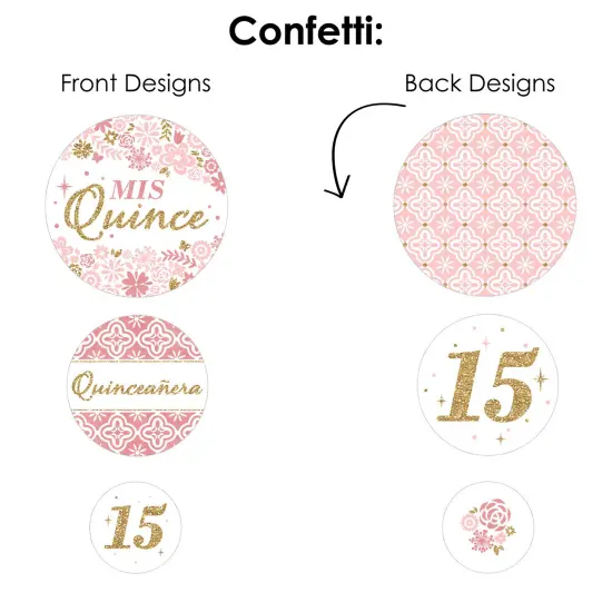 Big Dot of Happiness Mis Quince Anos - Quinceanera Sweet 15 Birthday Party Decor and Confetti - Terrific Table Centerpiece Kit - Set of 30 {7}