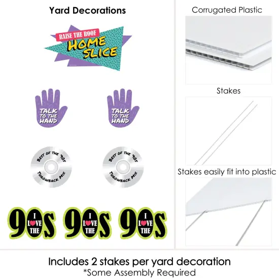 Big Dot of Happiness 90's Throwback - Yard Sign & Outdoor Lawn Decorations - 1990s Party Yard Signs - Set of 8 {6}