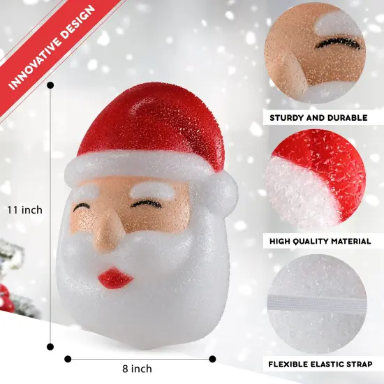 Ornativity Santa Porch Light Cover – Santa Claus Head Outdoor Front Porch Lamp Holiday Decoration Covers - Set of 2 {5}