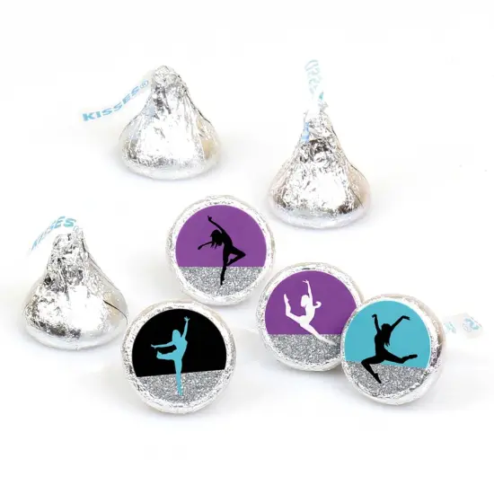 Big Dot of Happiness Must Dance to the Beat - Dance - Birthday Party Round Candy Sticker Favors - Labels Fits Chocolate Candy (1 Sheet of 108) {1}